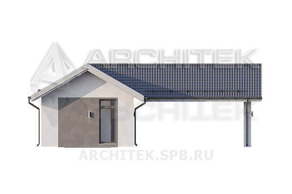 VR-421-K/1 Проект кирпичного гаража 38 м² с навесом12.3х9.4