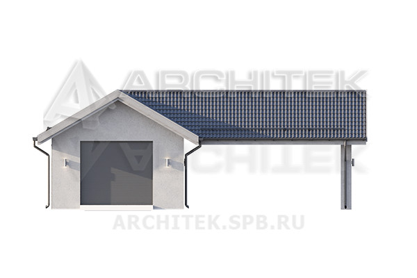 VR-421-K Проект гаража 38 м² с навесом12.3х9.4