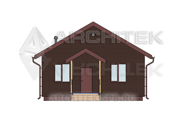 VR-518-P Проект маленького коттеджа 65 м² из газобетонных блоков 8.5х10