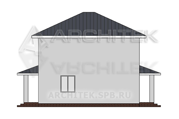 VR-565-P Готовый проект простого 2х-этажного дома из газобетона 9×9